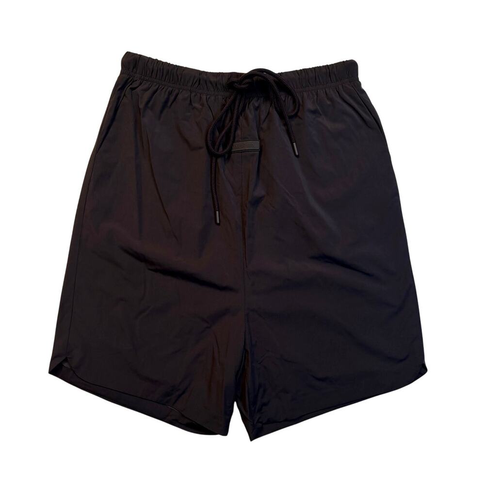 nwt Fear of God ESSENTIALS Nylon Running Shorts Jet Black Men size M Blokecore